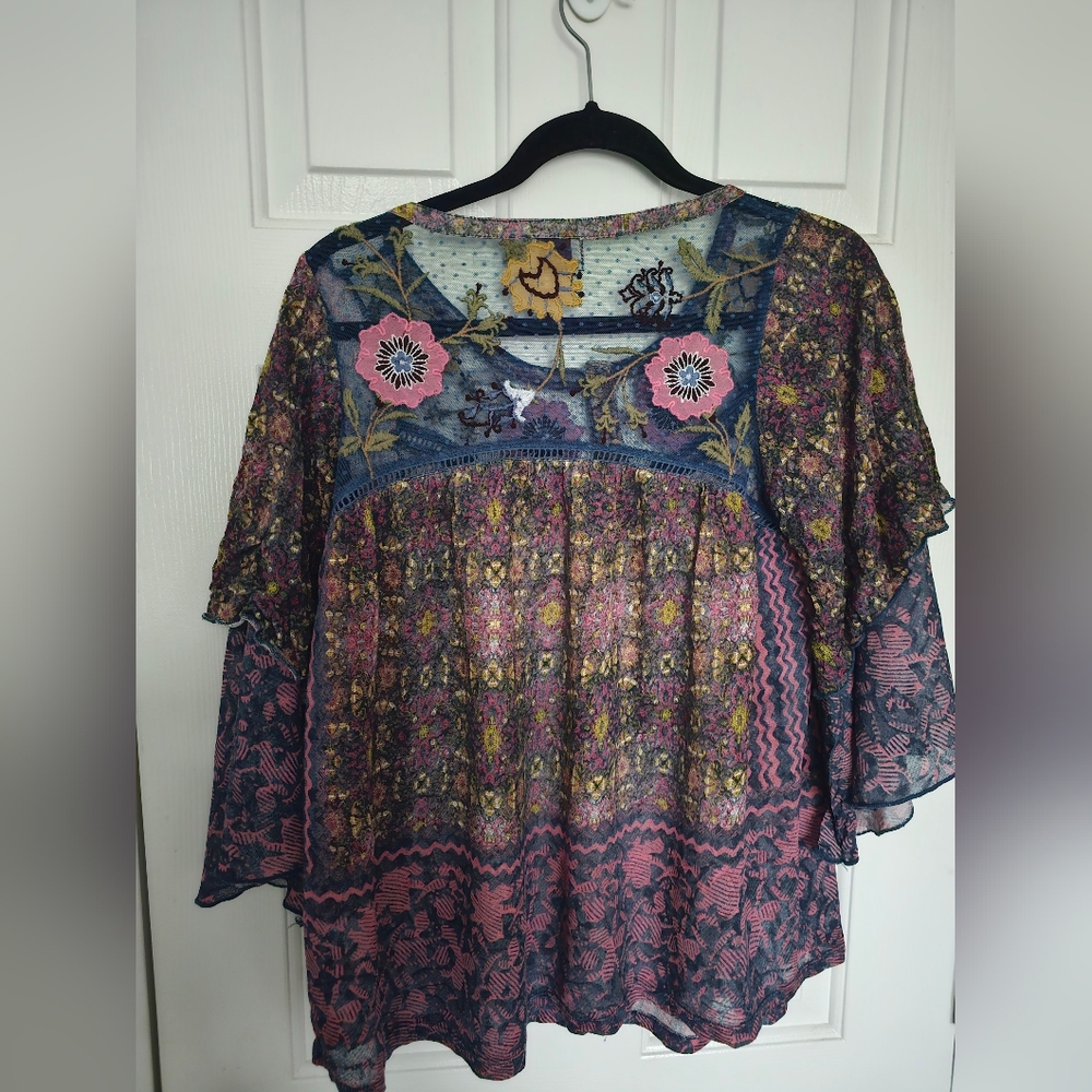 Anthropologie Multicolor Boho Blouse - Picture 6 of 9
